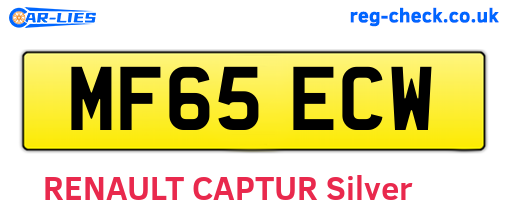 MF65ECW are the vehicle registration plates.