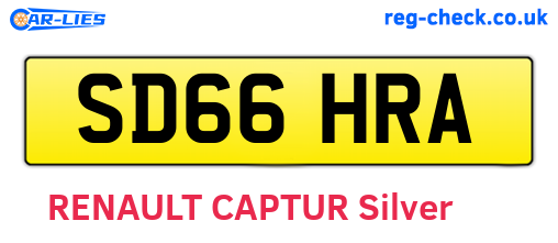 SD66HRA are the vehicle registration plates.