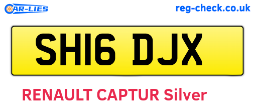 SH16DJX are the vehicle registration plates.
