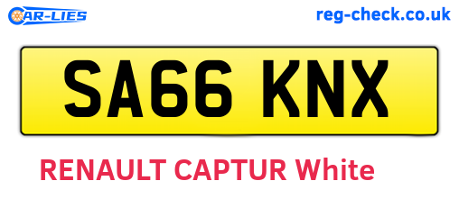 SA66KNX are the vehicle registration plates.