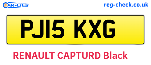 PJ15KXG are the vehicle registration plates.