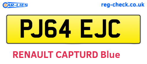 PJ64EJC are the vehicle registration plates.