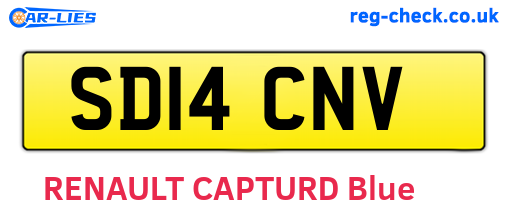 SD14CNV are the vehicle registration plates.