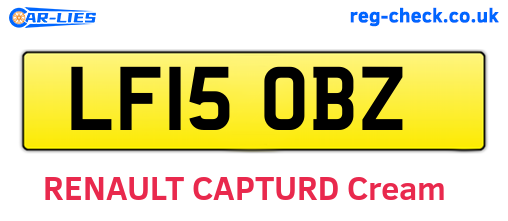 LF15OBZ are the vehicle registration plates.