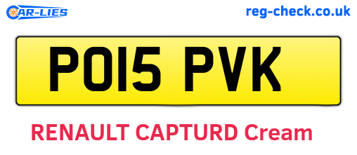PO15PVK are the vehicle registration plates.