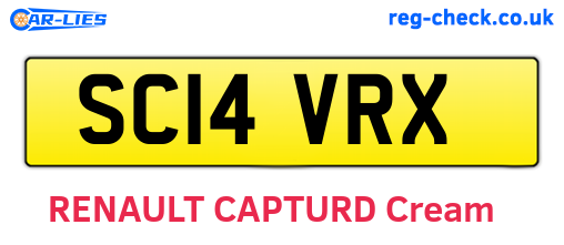 SC14VRX are the vehicle registration plates.