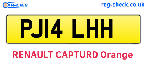 PJ14LHH are the vehicle registration plates.