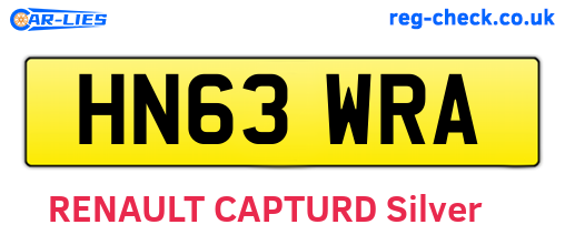 HN63WRA are the vehicle registration plates.