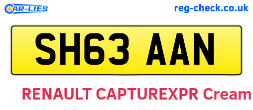 SH63AAN are the vehicle registration plates.