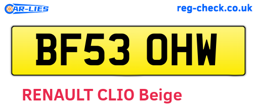 BF53OHW are the vehicle registration plates.