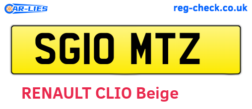 SG10MTZ are the vehicle registration plates.