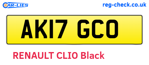 AK17GCO are the vehicle registration plates.