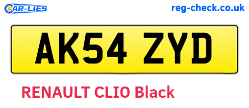 AK54ZYD are the vehicle registration plates.