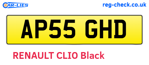 AP55GHD are the vehicle registration plates.