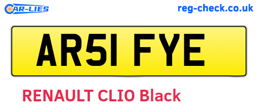 AR51FYE are the vehicle registration plates.