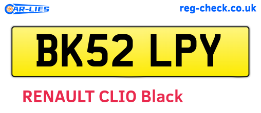 BK52LPY are the vehicle registration plates.