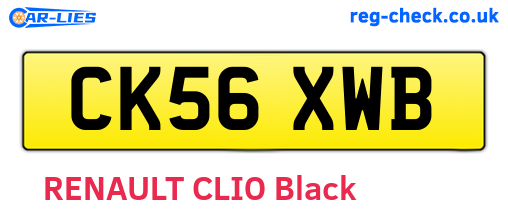 CK56XWB are the vehicle registration plates.