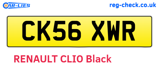 CK56XWR are the vehicle registration plates.