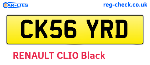 CK56YRD are the vehicle registration plates.