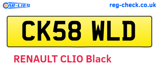 CK58WLD are the vehicle registration plates.