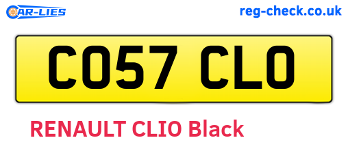 CO57CLO are the vehicle registration plates.