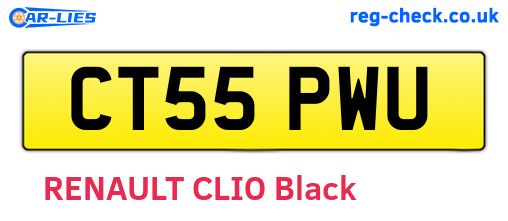 CT55PWU are the vehicle registration plates.