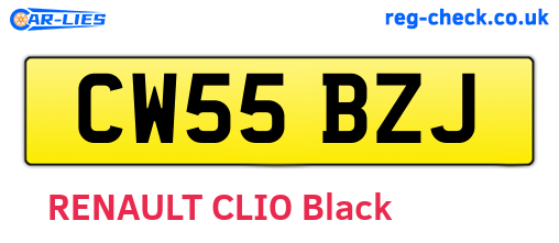CW55BZJ are the vehicle registration plates.