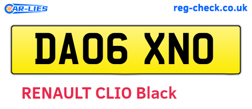 DA06XNO are the vehicle registration plates.