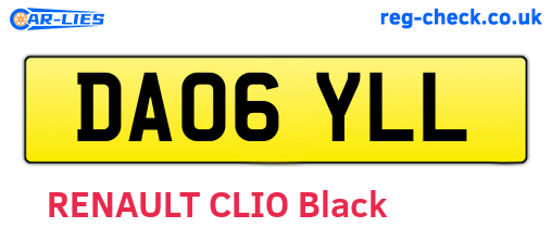 DA06YLL are the vehicle registration plates.