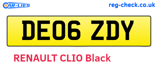 DE06ZDY are the vehicle registration plates.