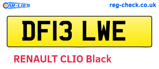 DF13LWE are the vehicle registration plates.