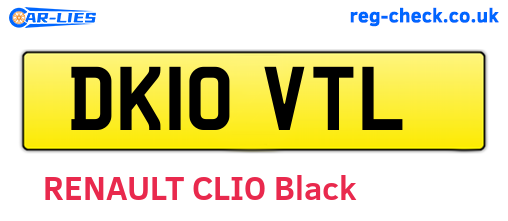 DK10VTL are the vehicle registration plates.