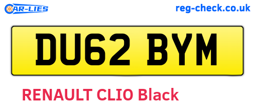 DU62BYM are the vehicle registration plates.