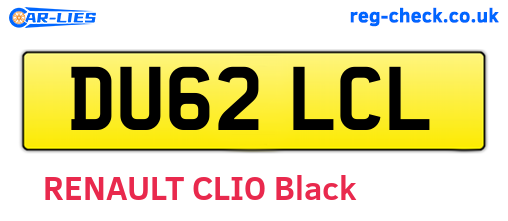DU62LCL are the vehicle registration plates.