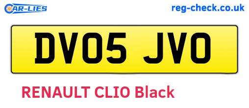 DV05JVO are the vehicle registration plates.
