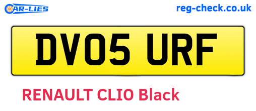 DV05URF are the vehicle registration plates.