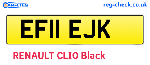 EF11EJK are the vehicle registration plates.