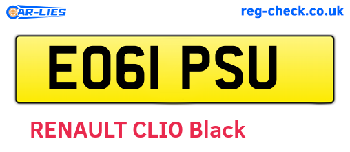 EO61PSU are the vehicle registration plates.