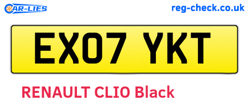 EX07YKT are the vehicle registration plates.