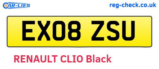 EX08ZSU are the vehicle registration plates.