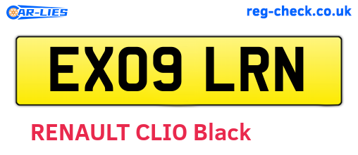 EX09LRN are the vehicle registration plates.