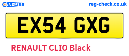 EX54GXG are the vehicle registration plates.
