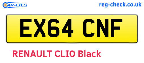 EX64CNF are the vehicle registration plates.