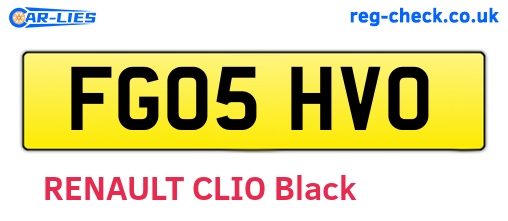 FG05HVO are the vehicle registration plates.