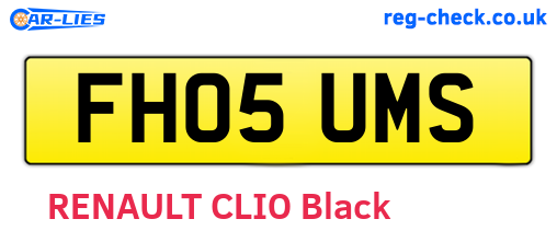 FH05UMS are the vehicle registration plates.