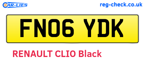 FN06YDK are the vehicle registration plates.