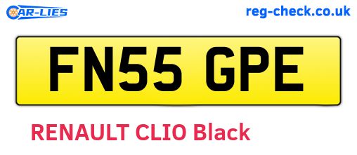 FN55GPE are the vehicle registration plates.