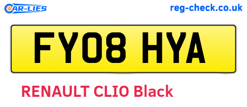 FY08HYA are the vehicle registration plates.