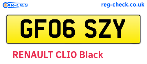 GF06SZY are the vehicle registration plates.