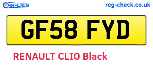 GF58FYD are the vehicle registration plates.